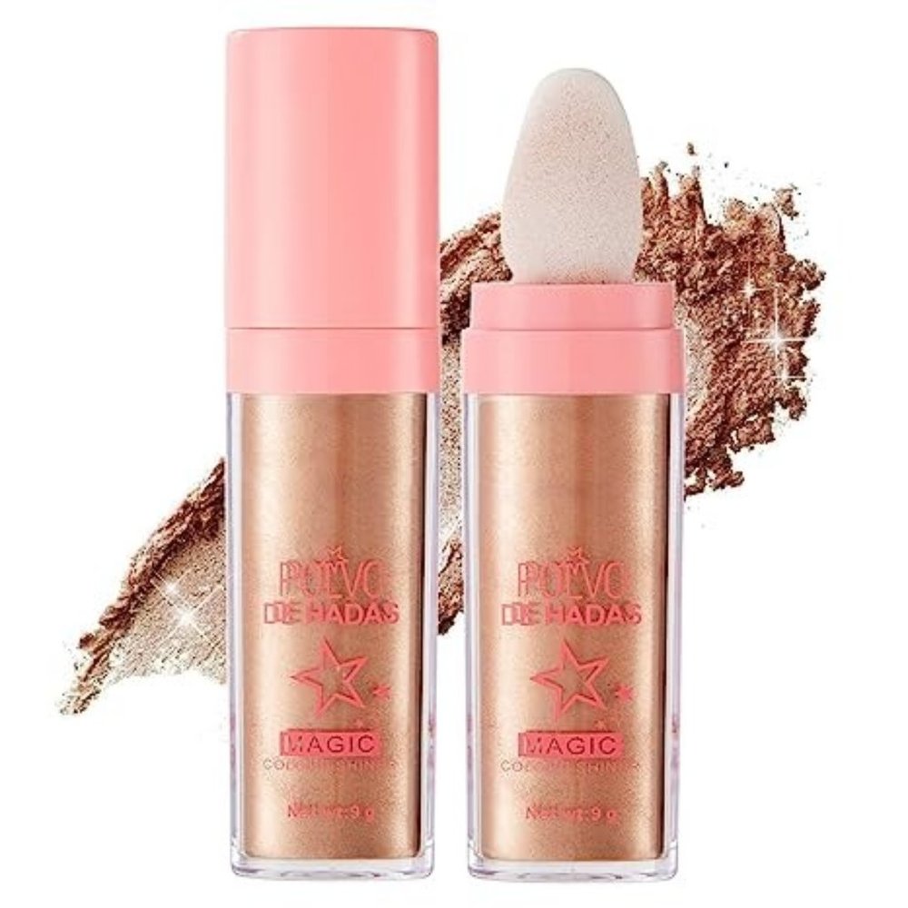 Handaiyan Highlighter Makeup Stick, Polvo De adas Body Glitter Highlighter Bronz